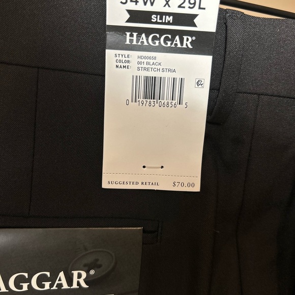 Haggar Black Dress Pants Elegant Straight-Leg - Picture 3 of 5